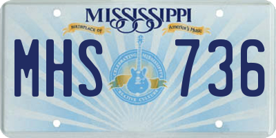 MS license plate MHS736