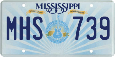 MS license plate MHS739