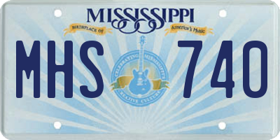 MS license plate MHS740