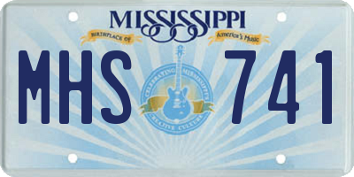 MS license plate MHS741