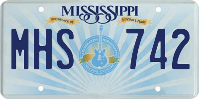 MS license plate MHS742