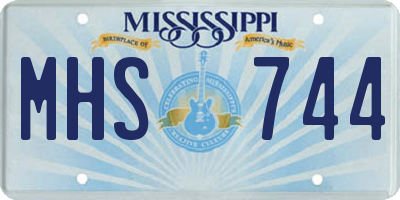 MS license plate MHS744