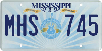 MS license plate MHS745