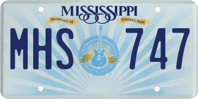 MS license plate MHS747