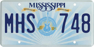 MS license plate MHS748