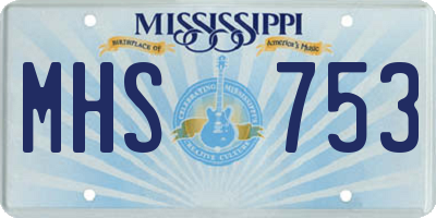 MS license plate MHS753
