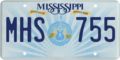 MS license plate MHS755