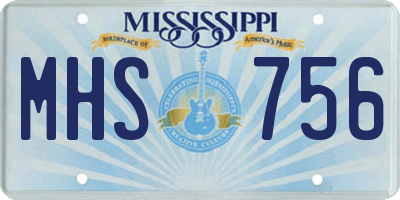 MS license plate MHS756