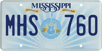 MS license plate MHS760