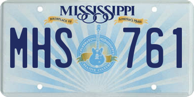 MS license plate MHS761