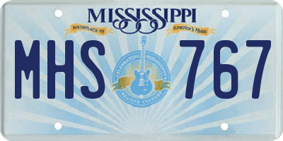 MS license plate MHS767