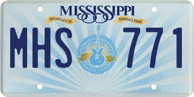 MS license plate MHS771