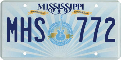 MS license plate MHS772