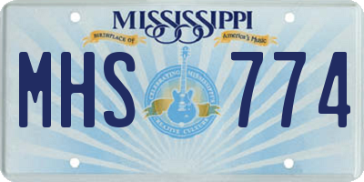 MS license plate MHS774