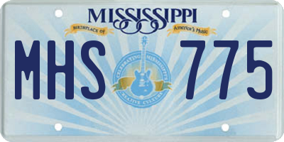 MS license plate MHS775