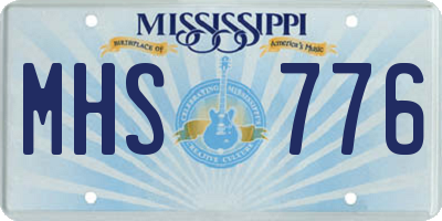 MS license plate MHS776