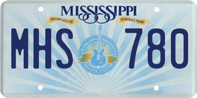 MS license plate MHS780