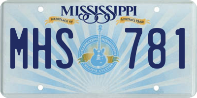MS license plate MHS781
