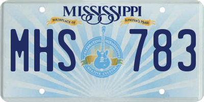 MS license plate MHS783