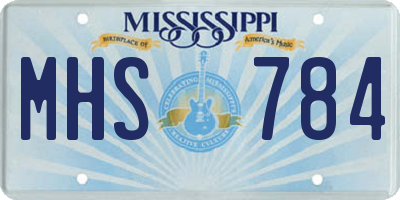 MS license plate MHS784