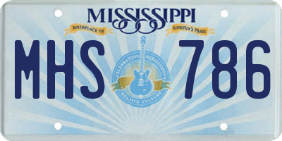 MS license plate MHS786