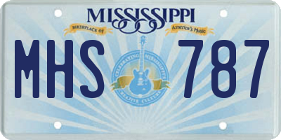 MS license plate MHS787