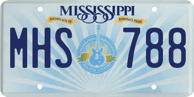 MS license plate MHS788