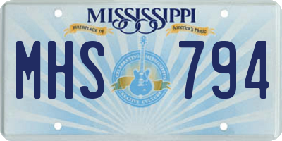 MS license plate MHS794