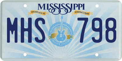 MS license plate MHS798