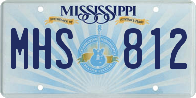 MS license plate MHS812