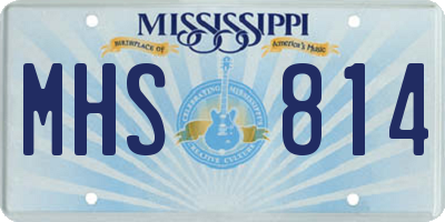MS license plate MHS814