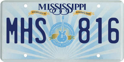 MS license plate MHS816