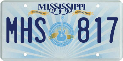 MS license plate MHS817