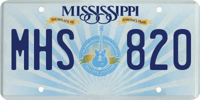 MS license plate MHS820