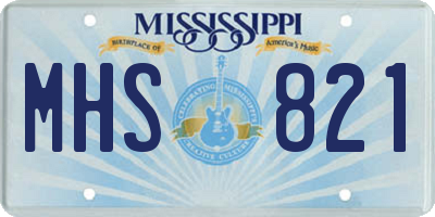 MS license plate MHS821