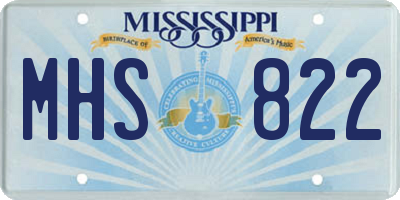 MS license plate MHS822