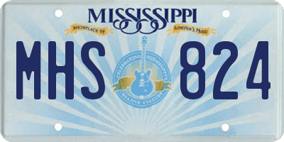 MS license plate MHS824