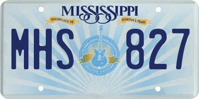 MS license plate MHS827