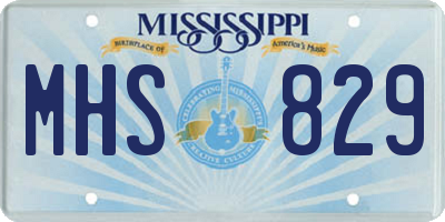 MS license plate MHS829