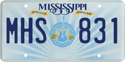 MS license plate MHS831