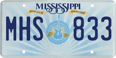 MS license plate MHS833