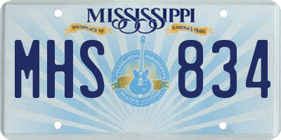 MS license plate MHS834