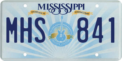 MS license plate MHS841