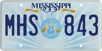MS license plate MHS843