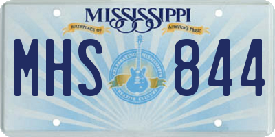 MS license plate MHS844