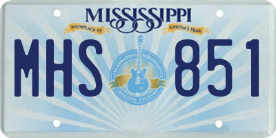 MS license plate MHS851
