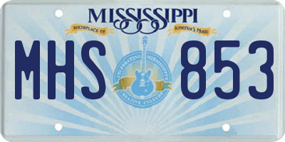 MS license plate MHS853