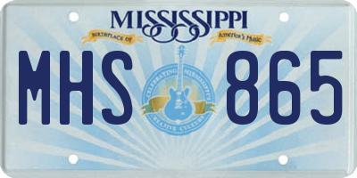 MS license plate MHS865