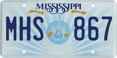MS license plate MHS867