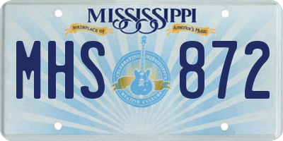 MS license plate MHS872
